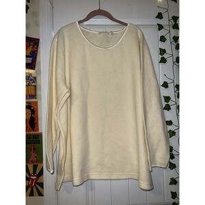 Soft Surroundings off white yellow sweater super soft 3/4 sleeve womens 1X